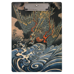 Porte-bloc 海 龍, 国 芳, Dragon de mer, Kuniyoshi, Ukiyo-e