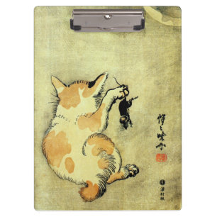Porte-bloc 猫と鼠, chat de 暁斎 et souris, Kyōsai, Ukiyo-e
