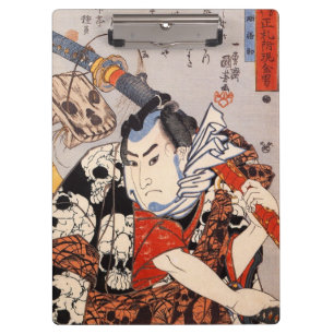 Porte-bloc 猫の髑髏模様, motif de crâne de 国芳 fait de chats,
