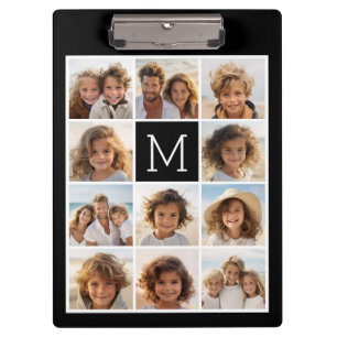 Porte-bloc 11 Grille de Collage de Photos avec Monogramme