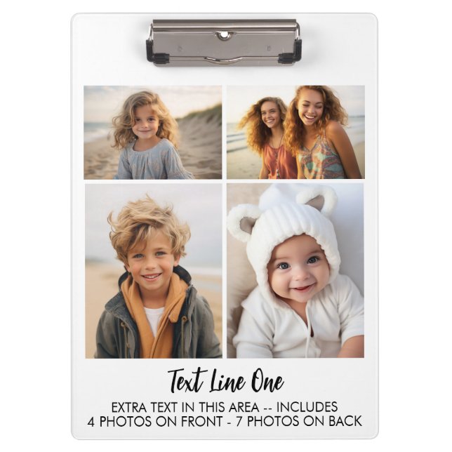 Porte-bloc 11 Photos - 4 Front, 7 Back - Black Text on White (Devant)