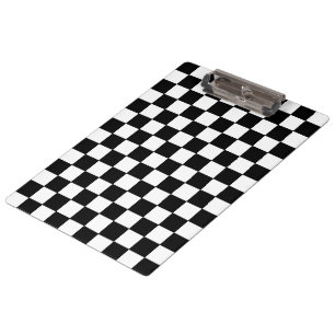Porte-bloc à damiers blanc et noir