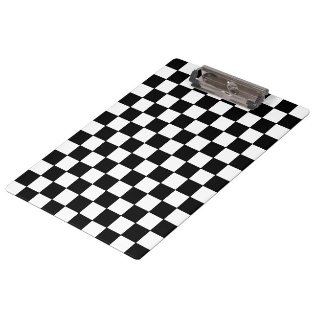 Porte-bloc à damiers blanc et noir (Incliné)