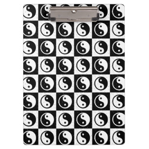 Porte-bloc À damiers blanc noir Yin-yang Zen Block Imprimer