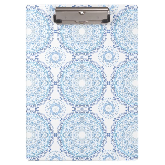 Porte-bloc à motif de mandala bleu (Devant)