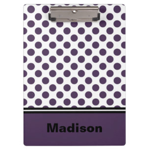 Porte-bloc à pois violet et blanc