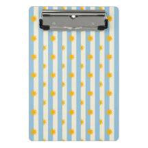 Porte-bloc à rayures crème et bleu avec soleil lev