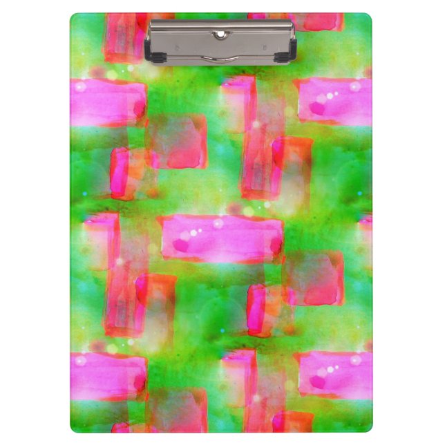 Porte-bloc Abrégé sur lumière du soleil peint jaune, rose (Devant)