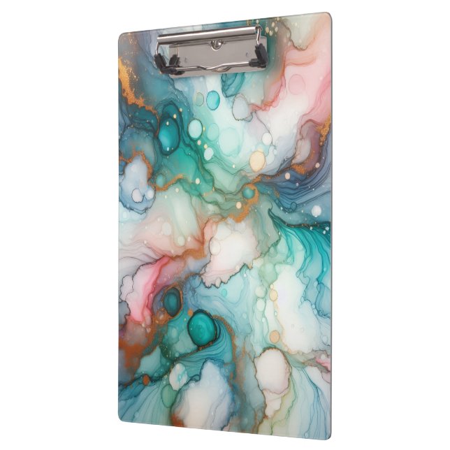 Porte-bloc Abstract in Pink, Teal, Blue, and Gold (Gauche)
