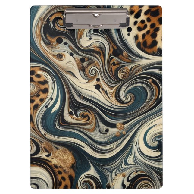 Porte-bloc Abstract Leopard Print Swirl (Devant)