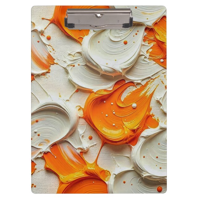 Porte-bloc Abstract Swirling Teal and Orange Glossy Fluid Spl (Devant)