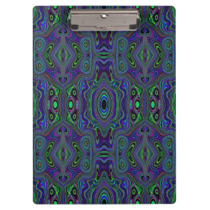 Porte-bloc Abstrait Bleu Royal Rétro Tripant et Vert Citron