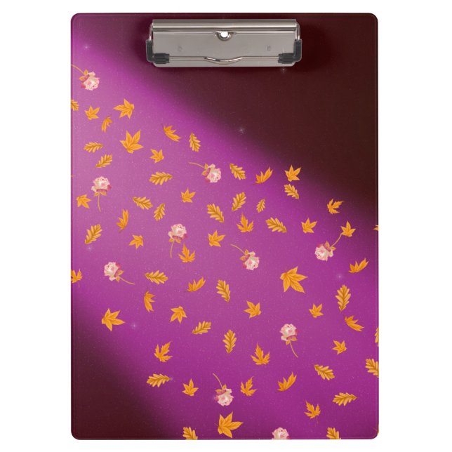 Porte-bloc Abstrait lune feuilles d'automne roses (Devant)