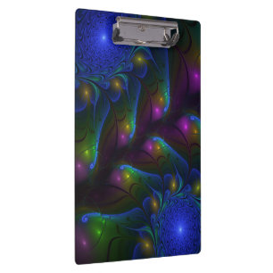 Porte-bloc Abstrait Moderne Trippy Fractal Lumineux Coloré
