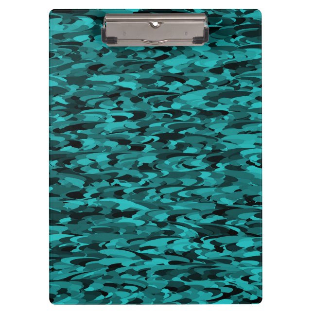 Porte-bloc Abstrait Motif Turquoise Noir (Devant)
