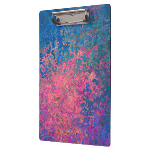 Porte-bloc Abstrait, rose, violet et bleu, encre d'alcool