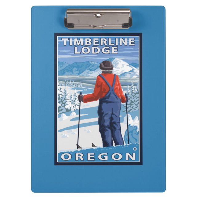 Porte-bloc Admirer de skieur - loge de Timberline, Orégon (Devant)