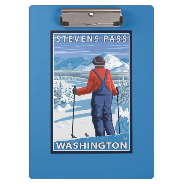 Porte-bloc Admirer de skieur - passage de Stevens, Washington (Devant)