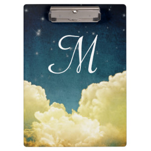 Porte-bloc Affichage céleste Étoiles Monogramme Carte clipart