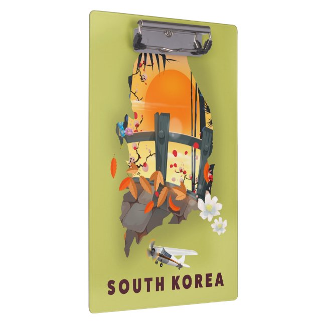 Porte-bloc Affiche de carte illustrée de Corée du Sud (Swatch)