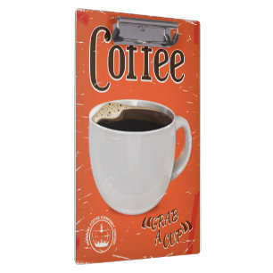 Porte-bloc Affiche de publicité vintage sur le café