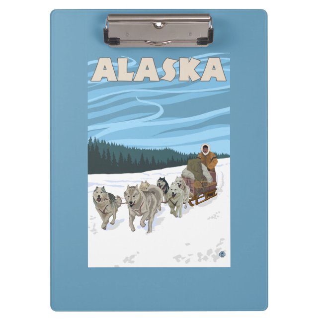 Porte-bloc Affiche de Vintage voyage d'AlaskaDogsledding (Devant)