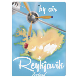 Porte-bloc Affiche de voyage de vacances à Reykjavik, Islande