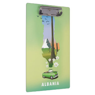 Porte-bloc Affiche de voyage illustrée carte de l'Albanie
