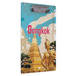 Porte-bloc Affiche de voyage vintage à Bangkok