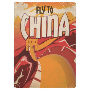 Porte-bloc Affiche de voyage vintage de Fly To China