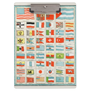 Porte-bloc Affiche Éducative des Drapeaux Anciens de Toutes l