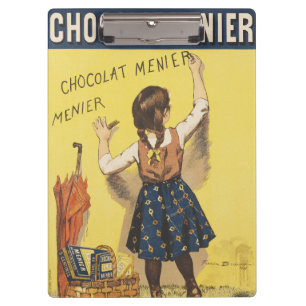 Porte-bloc Affiche vintage 1892 Chocolat Menier Jeune Fille f