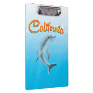 Porte-bloc affiche voyage Dolphin de Californie vintage