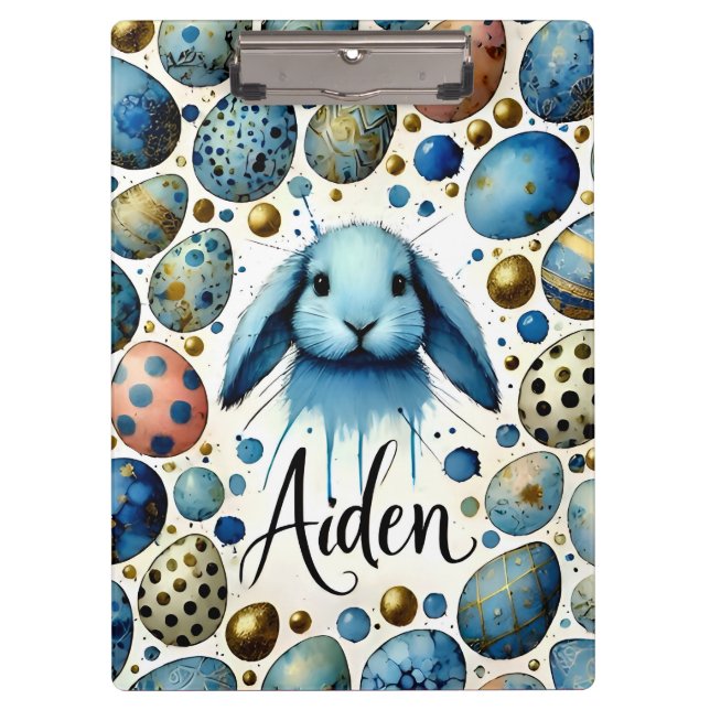 Porte-bloc AIDEN ~ Lapin et oeufs de l'EASTER ~ (Devant)