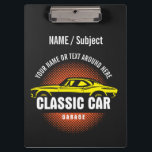 Porte-bloc Ajouter un nom Texte Jaune voiture classique<br><div class="desc">Ajoutez le nom et d'autres textes à cette grande conception de voiture classique - - Voir cette Boutique pour plus de cadeaux de voiture pour votre passionné de voiture!</div>
