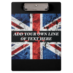 Porte-bloc Ajouter votre texte sur le drapeau anglais Jeu d'o