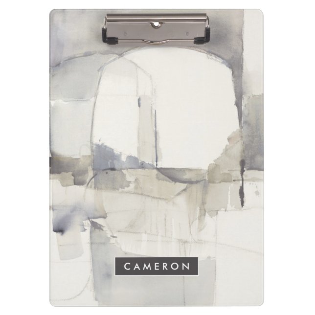 Porte-bloc Ajoutez votre abrégé sur nommé gris de (Devant)