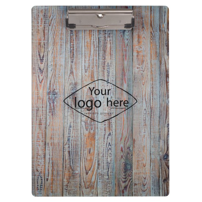 Porte-bloc Ajoutez votre logo bois de grange rustique (Devant)