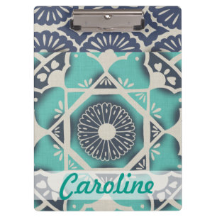 Porte-bloc Ajoutez votre tuile bleue nommée II de batik