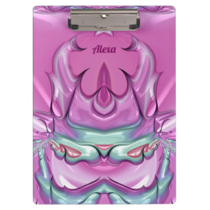 Porte-bloc ALEXA ~WAOUH ! ÉTRANGE ! Rose Gris Blanc et Cerise