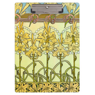 Porte-bloc Alfonse Mucha Art Nouveau Lily motif floral