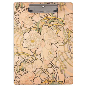 Porte-bloc Alfonse Mucha Art Nouveau Peonies