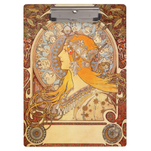 Porte-bloc Alfonse Mucha Zodiaque Art Nouveau Femme