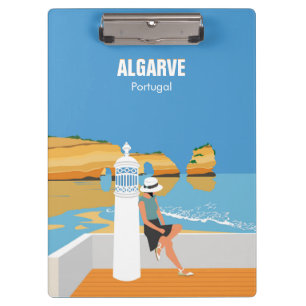 Porte-bloc Algarve plage fille voyage vintage style