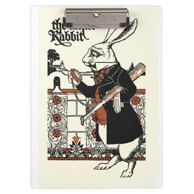 Porte-bloc Alice Lapin Blanc Classique Wonderland  (Devant)