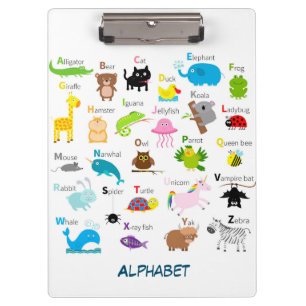 Porte-bloc Alphabet avec les images et les lettres animales