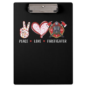 Porte-bloc Amateurs de pompiers Peace Love Cadeaux pompiers