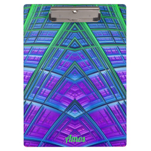 Porte-bloc AMOS ~ 3D ! ~ Vert pourpre et bleu original ~