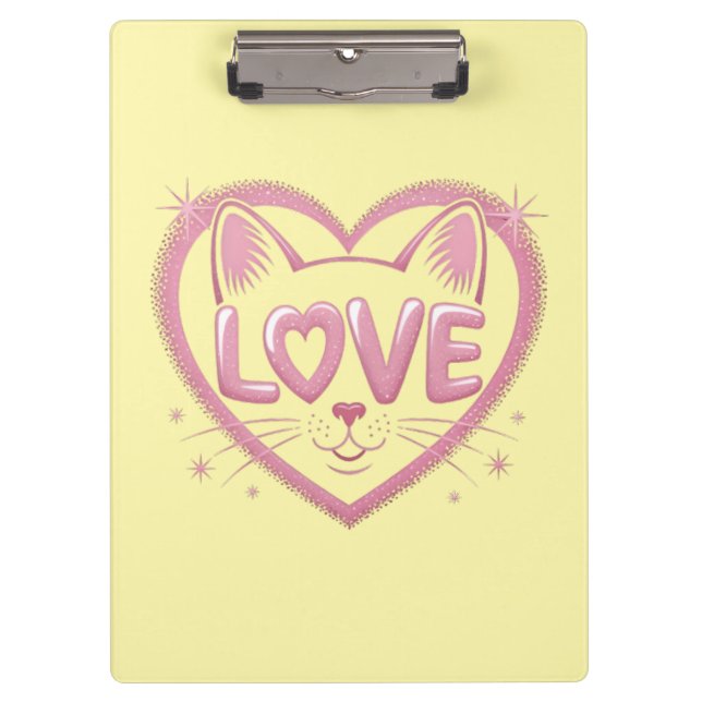 Porte-bloc Amour de chat scintillant (Devant)