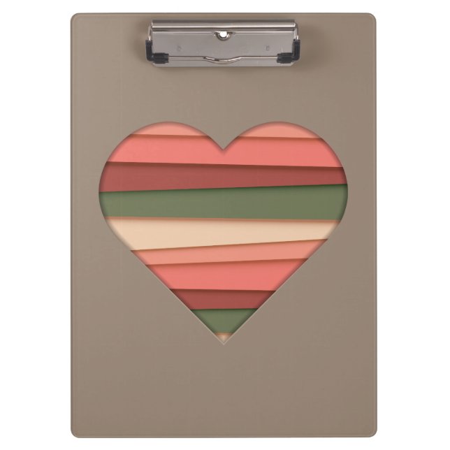 Porte-bloc Amour du coeur rayé Saint-Valentin (Devant)